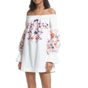 FREE PEOPLE FLORAL EMBROIDERED MINI DRESS